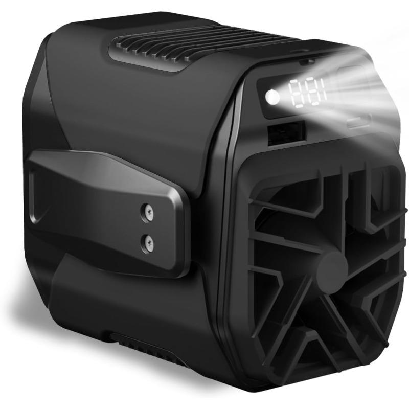 10000mAh Portable Waist Fan Outdoor Hanging Neck Fan Strong Wind with Power Bank LED Lighting for Sports Cook Outdoor Working