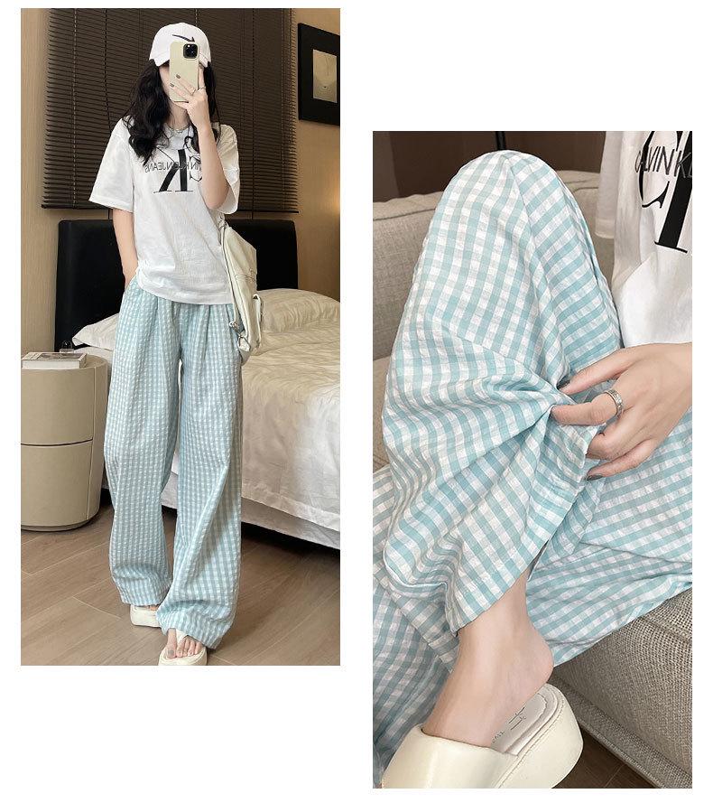 Women's Summer Retro Plaid Wide-Leg Pants - High Street Chic