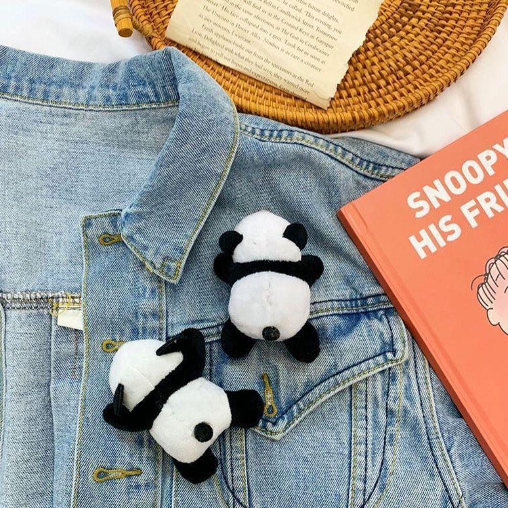 

Пушистая милая панда, шляпа, булавка, мягкие плюшевые куклы-панды, плюшевые животные, значок, декор для рюкзака