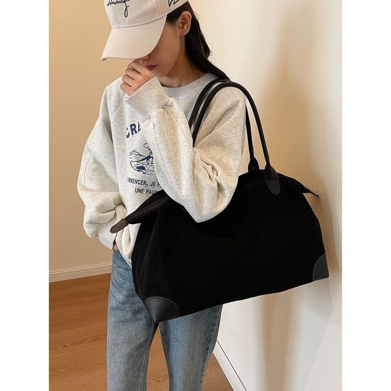 Large Capacity Shoulder Tote Bag Autumn New Lazy Style Literary Style Solid Color Personalized Shopping Bag Bag