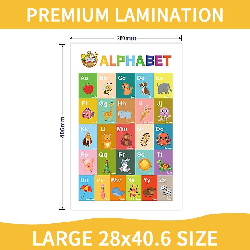 Kids Early Education Learning Posters Alphabet Math Weather Time Educational Charts