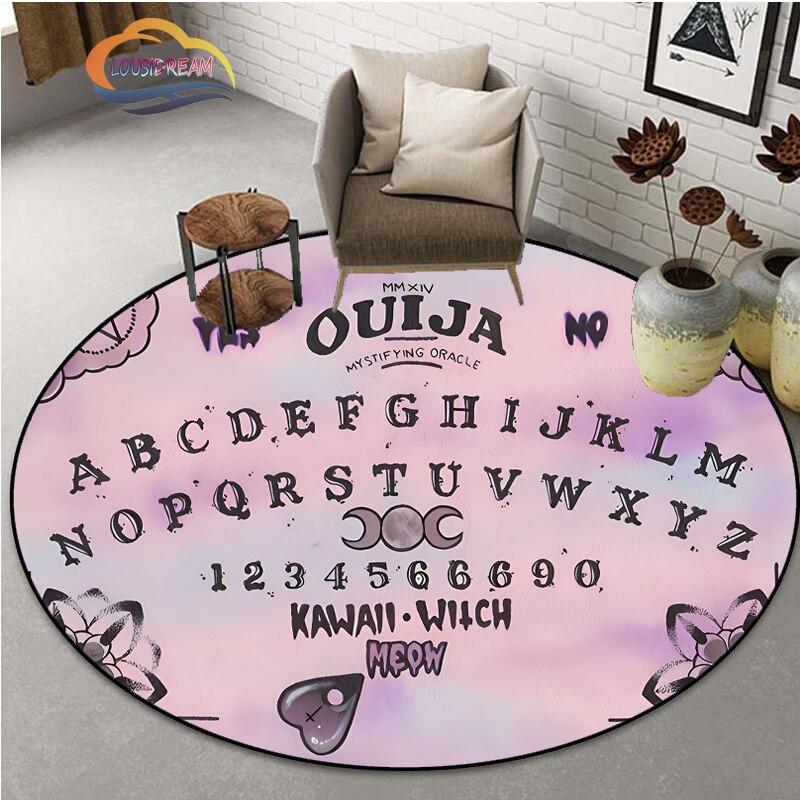 Pentacle Symbol Rug, Freemasonry Round Carpet, Goat Head Satan Rug,  Ouija Board with Hands Occultism Rug Witchcraft Goth Rug