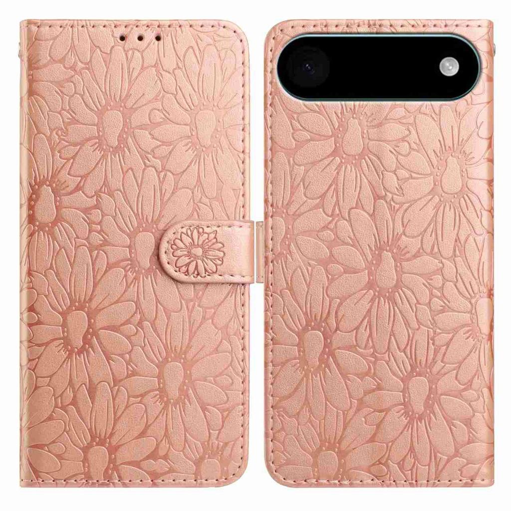 For iPhone 17 Air Leather Case Daisy Imprint Wallet Stand Phone Protective Cover