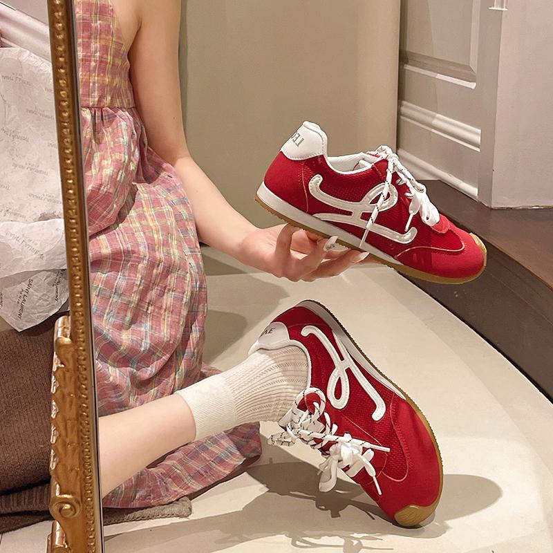 Retro Flat Bottom Butterfly Knot Shoelaces Breathable Mini Shoes Women's Casual Shoes EVA Insole Non-Slip Spring Autumn