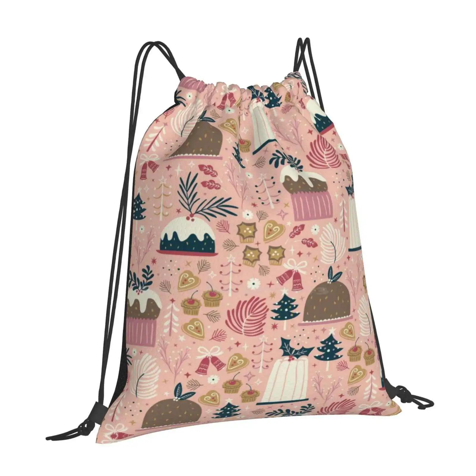 Holiday Delights Hot Sale Schoolbag Backpack Fashion Bags Holidays Festive Treats Cakes Pattern Retro Christmas Xmas OneSize