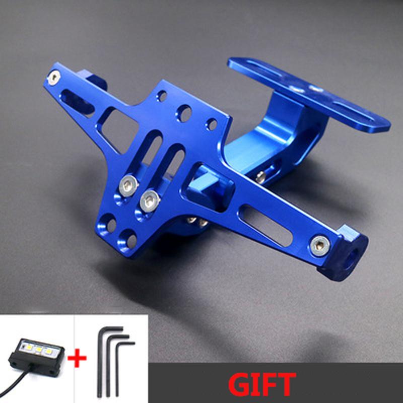 Turn Signal Light Bracket Motorcycle Accessories with LED Light Motorcycle License Number Plate Holder Frame CNC Aluminum