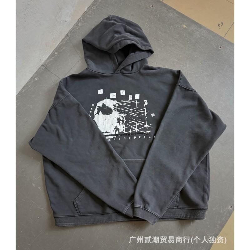 Felpa con Cappuccio Grafica Vintage ERD Uomo Donna Oversize Streetwear Felpa Autunno Casual