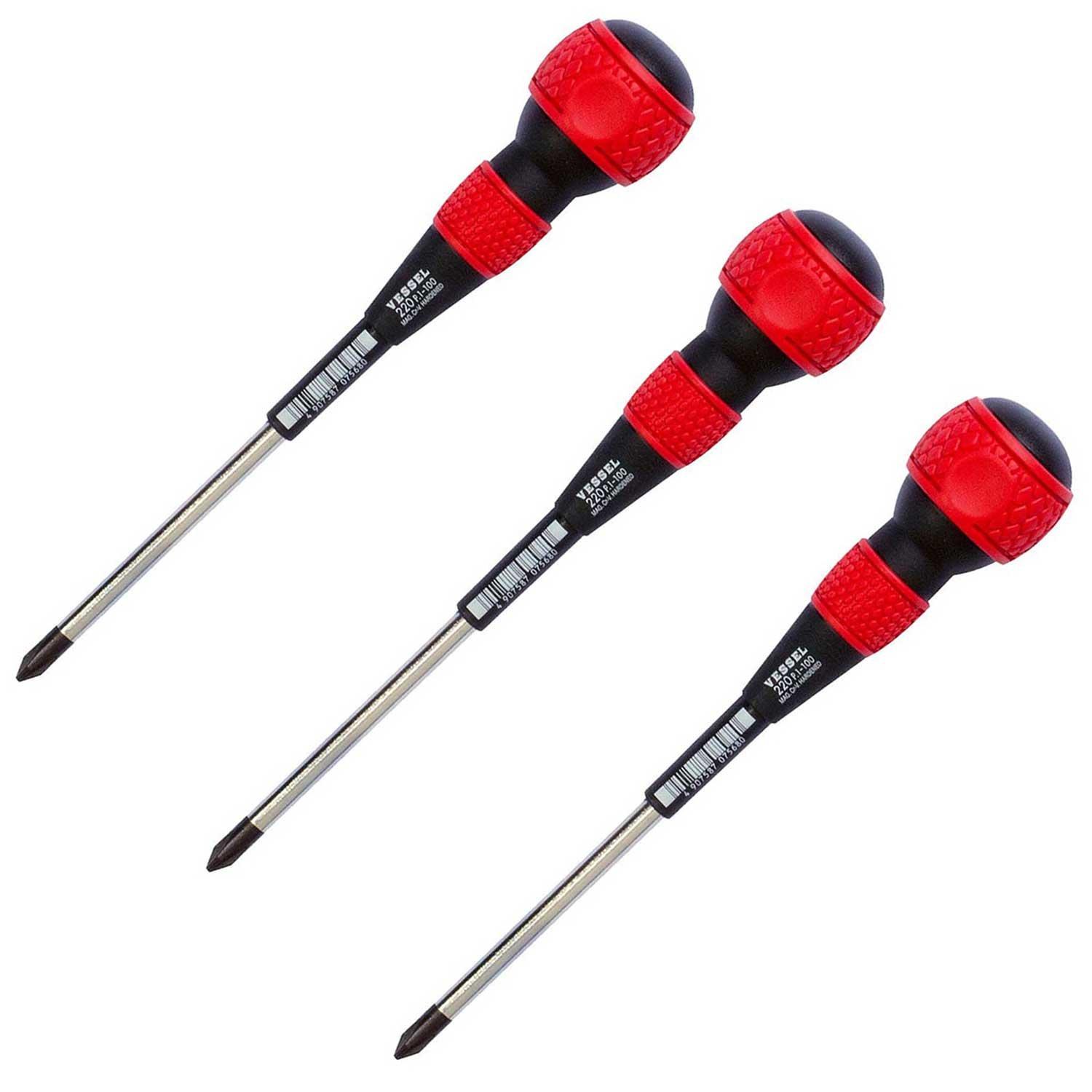 

VESSEL Ball Grip Driver No. 220 Plus 1 x 100 Set of 3