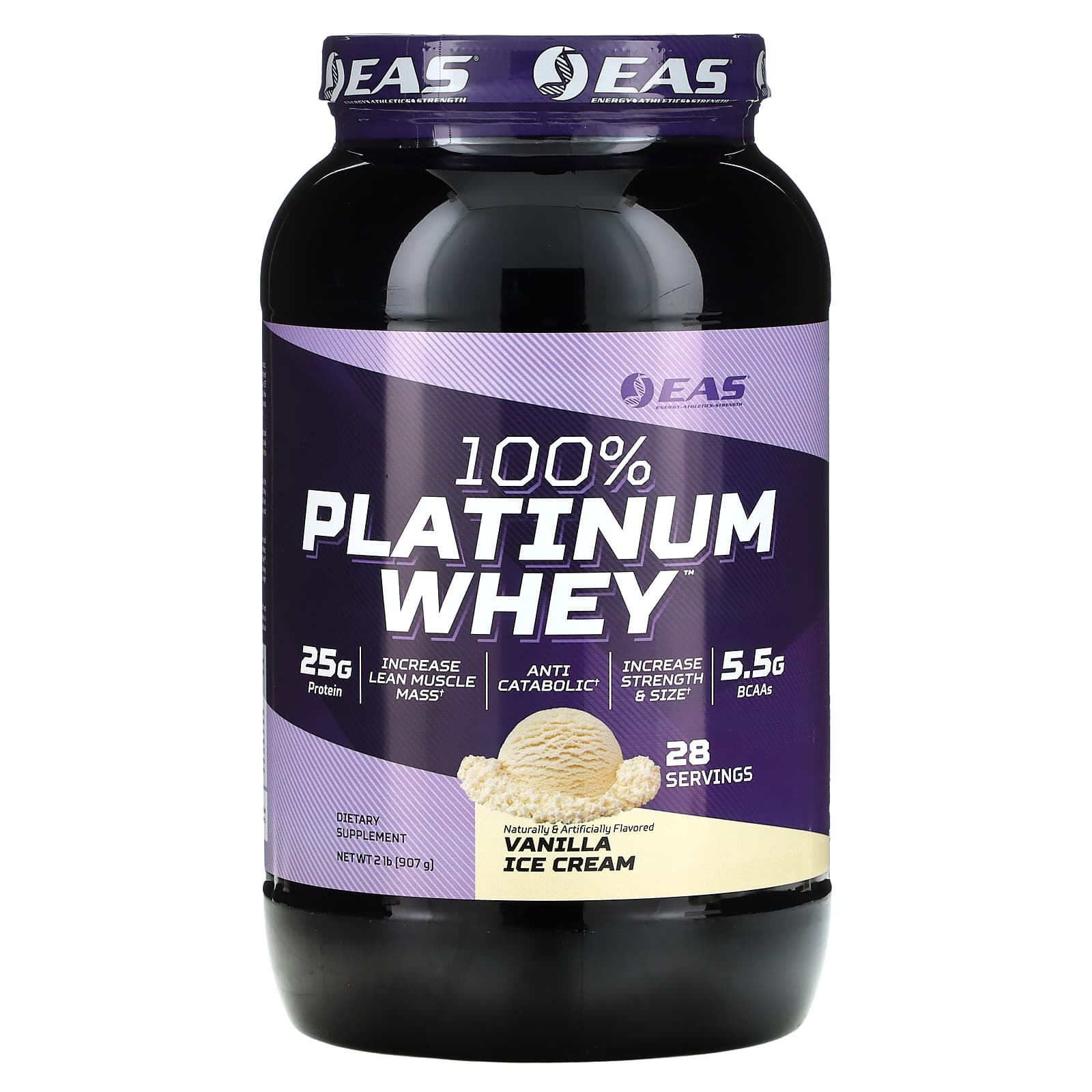 

EAS, 100% Platinum Whey, Vanilla Ice Cream, 2 lbs (907 g)