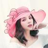 Women's Retro Organza Mesh Sun Hat - European & American Style for Summer Outdoors
