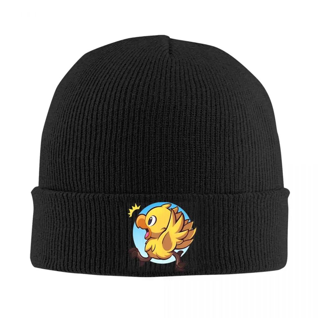 Chocobo Face Beanie Hats Final Fantasy Skullies Beanies Outdoor Sport Warm Adult Unisex Caps Autumn Custom Cute Bonnet Hats Gift