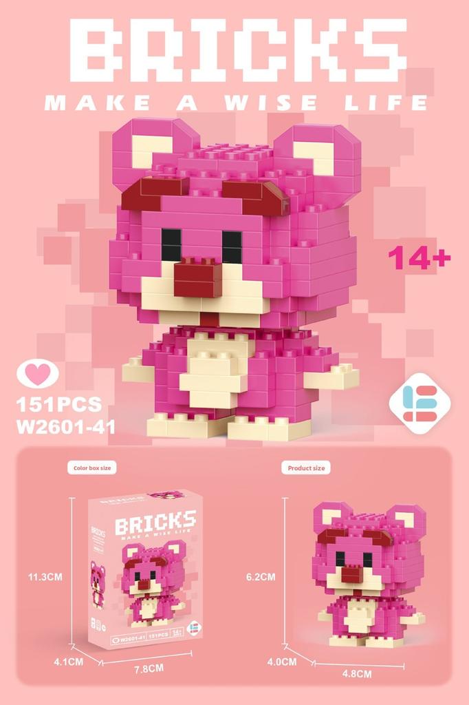Pikachu Stitch Hello Kitty Snow White Lotso Building Blockswith Cartoon Characters For Kids Educational Playset