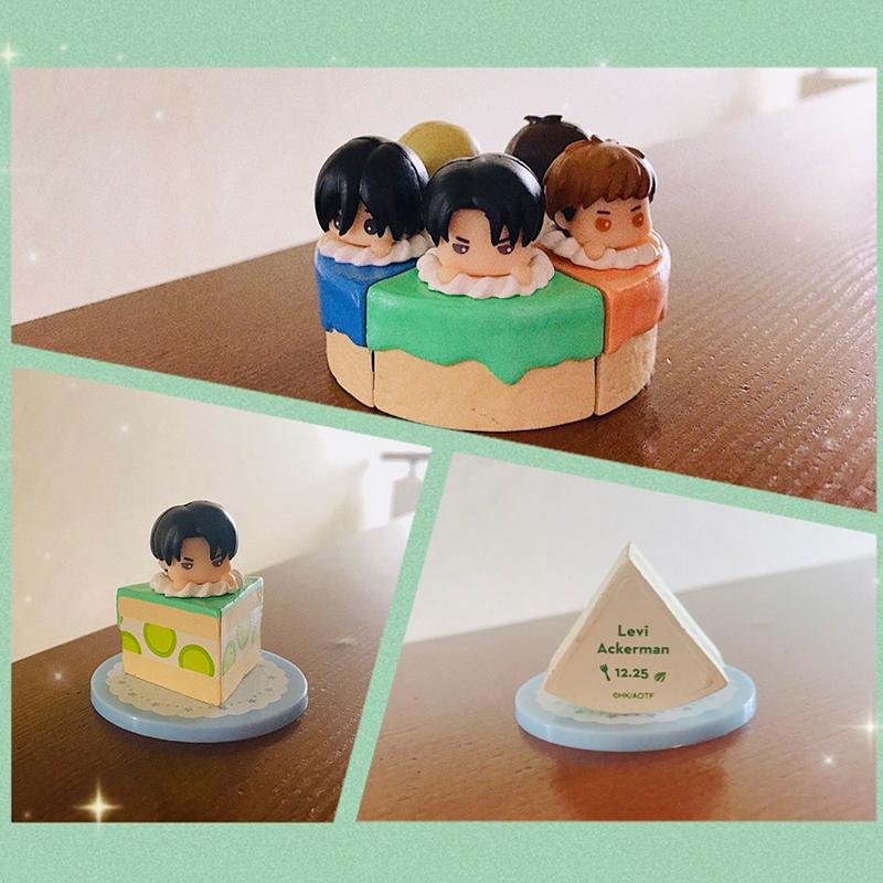 Genuine Gacha Figure Small Scale Model Attack on Titan Mikasa Eren Levi Cake Twisted Egg Action Figure Model Toys