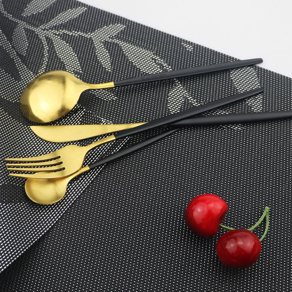 24-Piece Dinnerware Cutlery Set Tableware Set White Gold Cutlery Stainless Steel Spoon Fork Spoon Kitchen Spoon And Fork Set