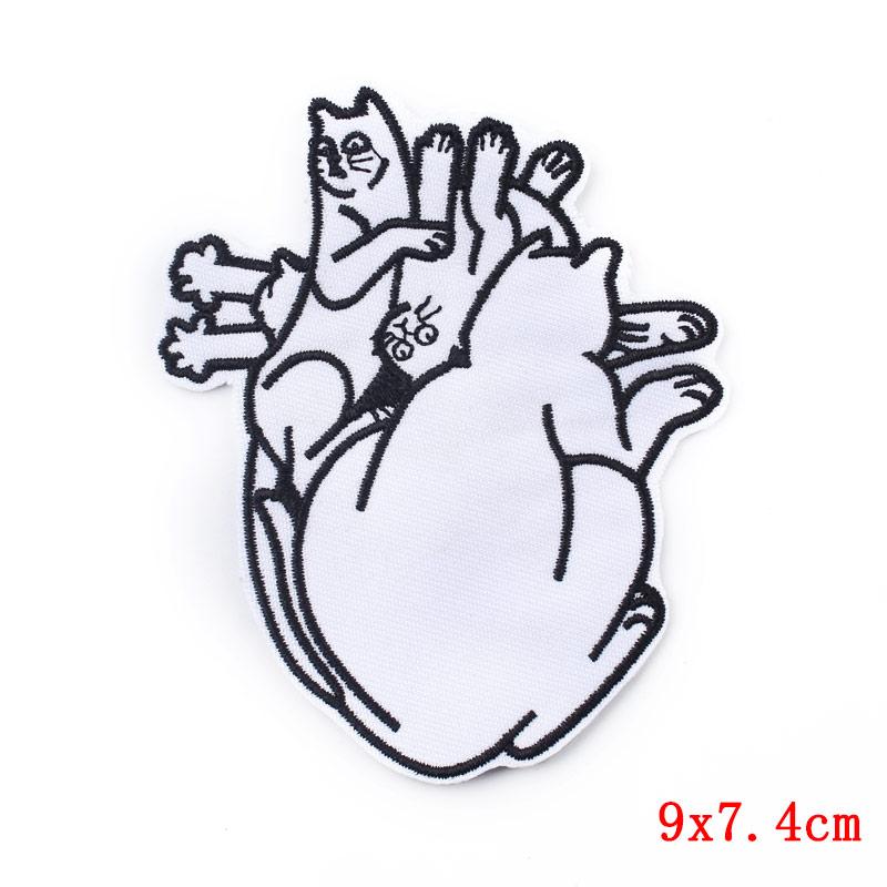 Horror Skull Patch Punk /Letter Embroidered Sew Patch Jackets Backpack Diy Iron On Patches For Clothing Ironing /Stickers 