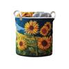 Cesto porta biancheria trapuntato con motivo a pecore e floreale 50x70cm Grande capacità Contenitore organizer pieghevole con manici per uso domestico