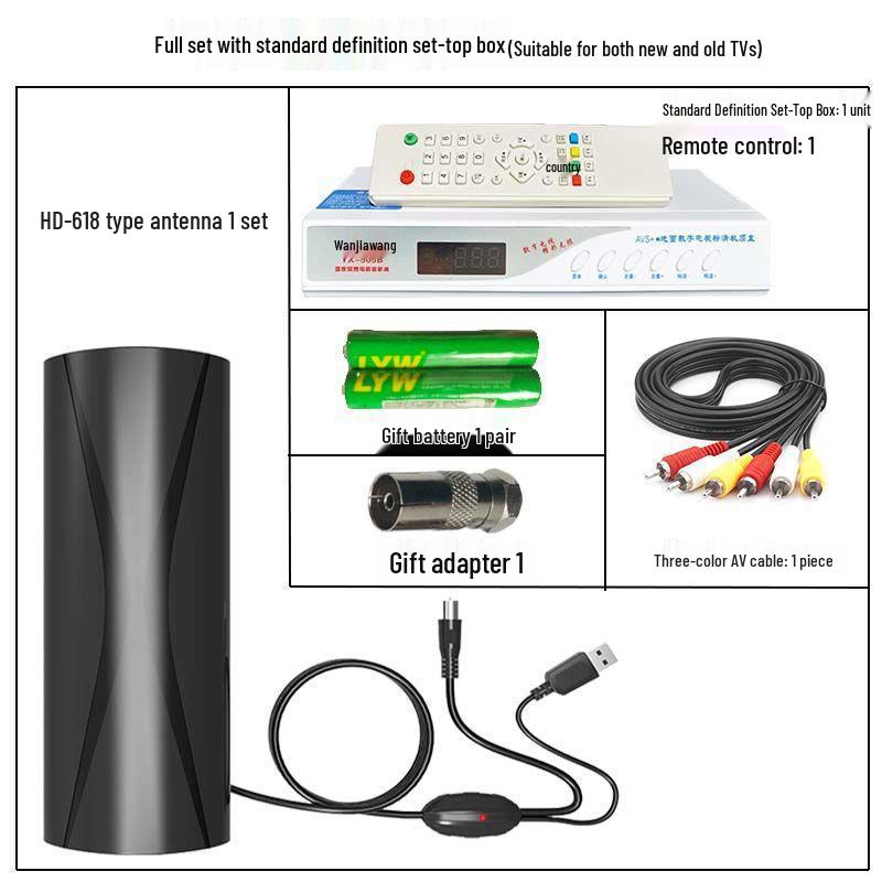 HD Digital TV Antenna for Indoor/Outdoor Use with Old-Fashioned Set-Top Box Compatibility