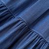 Women's Versatile Large Swing Tiered Skirt Elastic Waist Ice Silk Denim Skirt Summer Drape Slimming A Line Skirt
