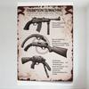 Vintage Thompson U Machine Gun Tin Sign - Tommy Gun Line Art Retro Metal Poster for Bar Pub Home Wall Decor 8x12 Inch