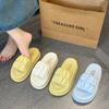 Thick-soled slippers for women's outer wear 2025 summer new non-slip heightening fashionable muffin one-word slippers