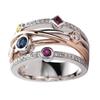 Cao Shi Multi-Color Zircon Geometric Hip-Hop Rings