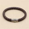 Unisex Faux Leather Braided Wristband Bracelet Magnetic Clasp Bangle Jewelry