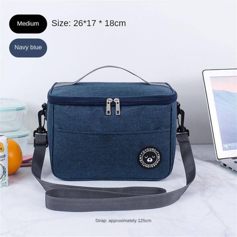 S/M/L New Portable Lunch Bag Food Thermal Box Waterproof Office Cooler Lunchbox With Shoulder Strap Insulated Case