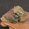 Vintage Solid Brass Owl Figurine Miniature Tea Pet Arts Crafts Desktop Small Ornament Animal Home Desk Decoration Accessories