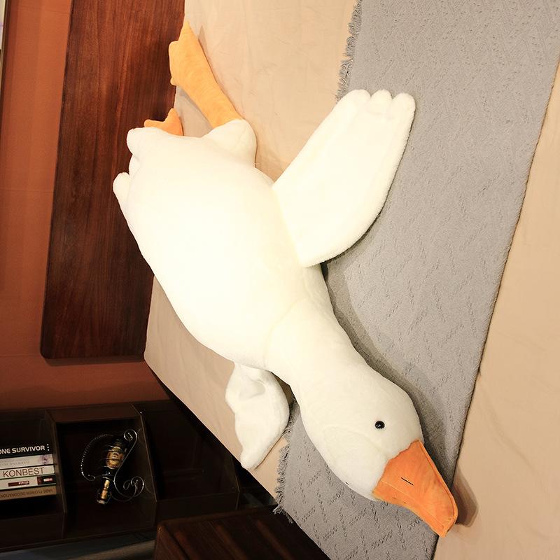 Stor gåsdukke Stor hvit gåspute Plysjleketøy