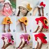 Winter Warm Girls Baby Cute Handmade Twist Ear Protection Wool Hat Children Children Clothing Headwear Cap 2-4Y