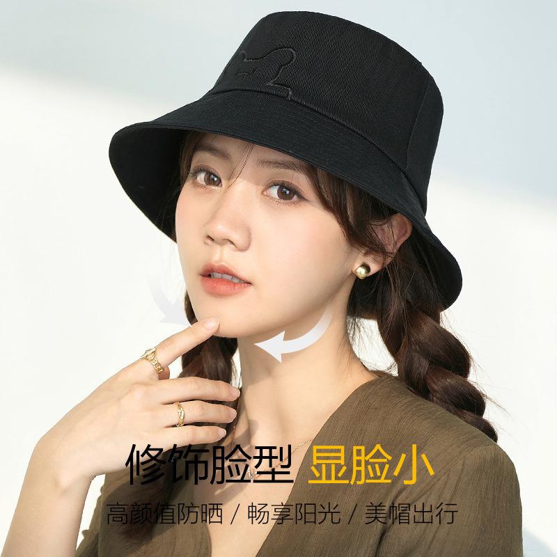 Embroidery Cute Bear Summer Bucket Hat Fashion Girls Women Travel Fisherman Cap Ladies Solid Colors Adjustable Bob Panama Hat