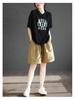 Women's Plus Size Cotton Retro Cargo Shorts - Multi-Color, Wide-Leg, Elastic Waist, Loose Fit, Versatile Five-Point Pants