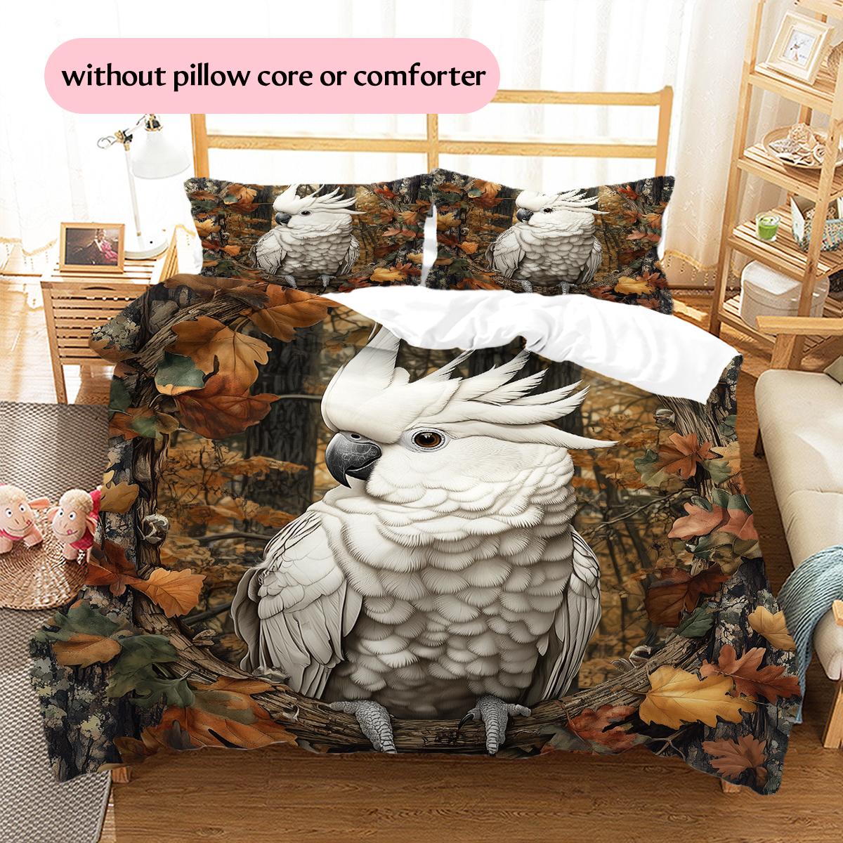 

Cockatoo Pattern Bedding Home Decoration Birthday Gift (1 * duvet cover + 2 * pillowcase, without core) 135x200cm