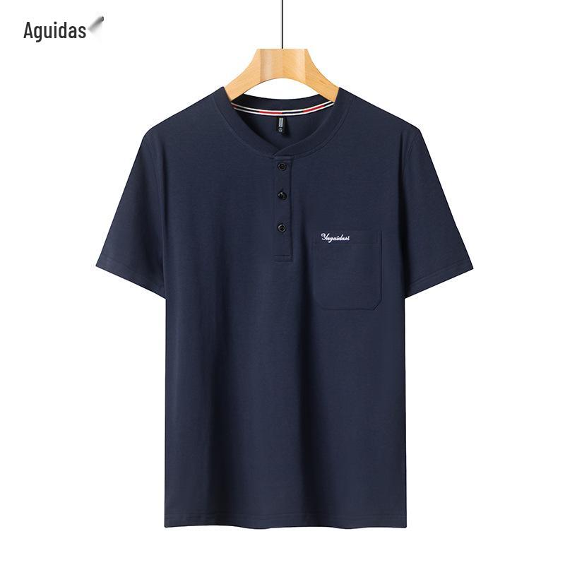 

Мужская футболка с коротким рукавом из чистого хлопка для среднего и пожилого возраста L 60-70kg