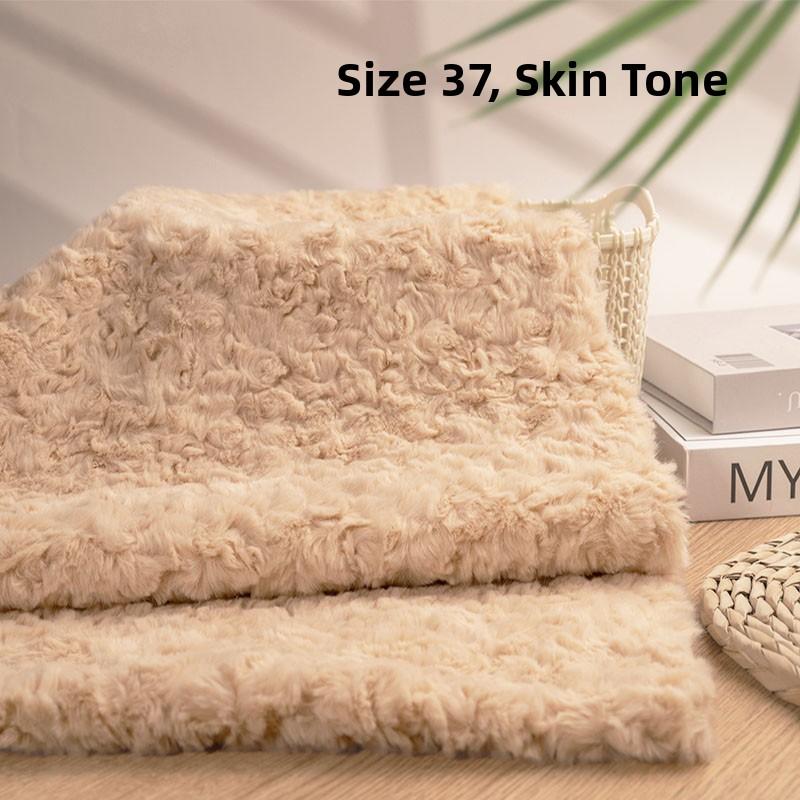 Thickened Rabbit Fur Brushed Cotton Doll DIY Fabric Rose Patterned Fur Collar Clothing Material Home Decor Sponge Pad Fabric