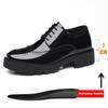 Platform High Heel 4/7/9 CM Height Increase Casual Men Brogue Patent Leather Shoe Man Oxford Dress Shoes Elevator Formal Wedding