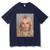 Lindsay Lohan Mugshot Print Tshirt Men Womens Fashion Trend Tshirt Summer Unisex Pure Cotton Oversized Short Sleeve T Shirts