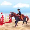 Western Rodeo Horse Toys for Girls and Boys - Cowboy Dodeo with Western Rider and Horse Figurine Fence Horse Toy Set Birthday Gift for Kids Toddlers