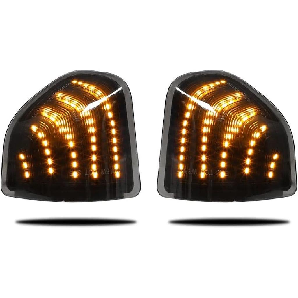 2PCS Dynamic Turn Signal Light Left and Right Sequential LED Side Mirror Lamps Smoke Cover Lens for 68302828AA 68302829AA Compatible with 2010-2018