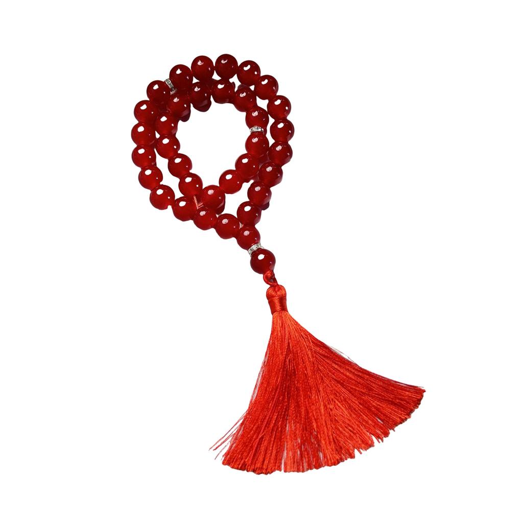 Glass Beads Bracelet Rosary Beads and Fringe Pendants for Prayer Meditations Elegant Glass Grains Rosary Beads
