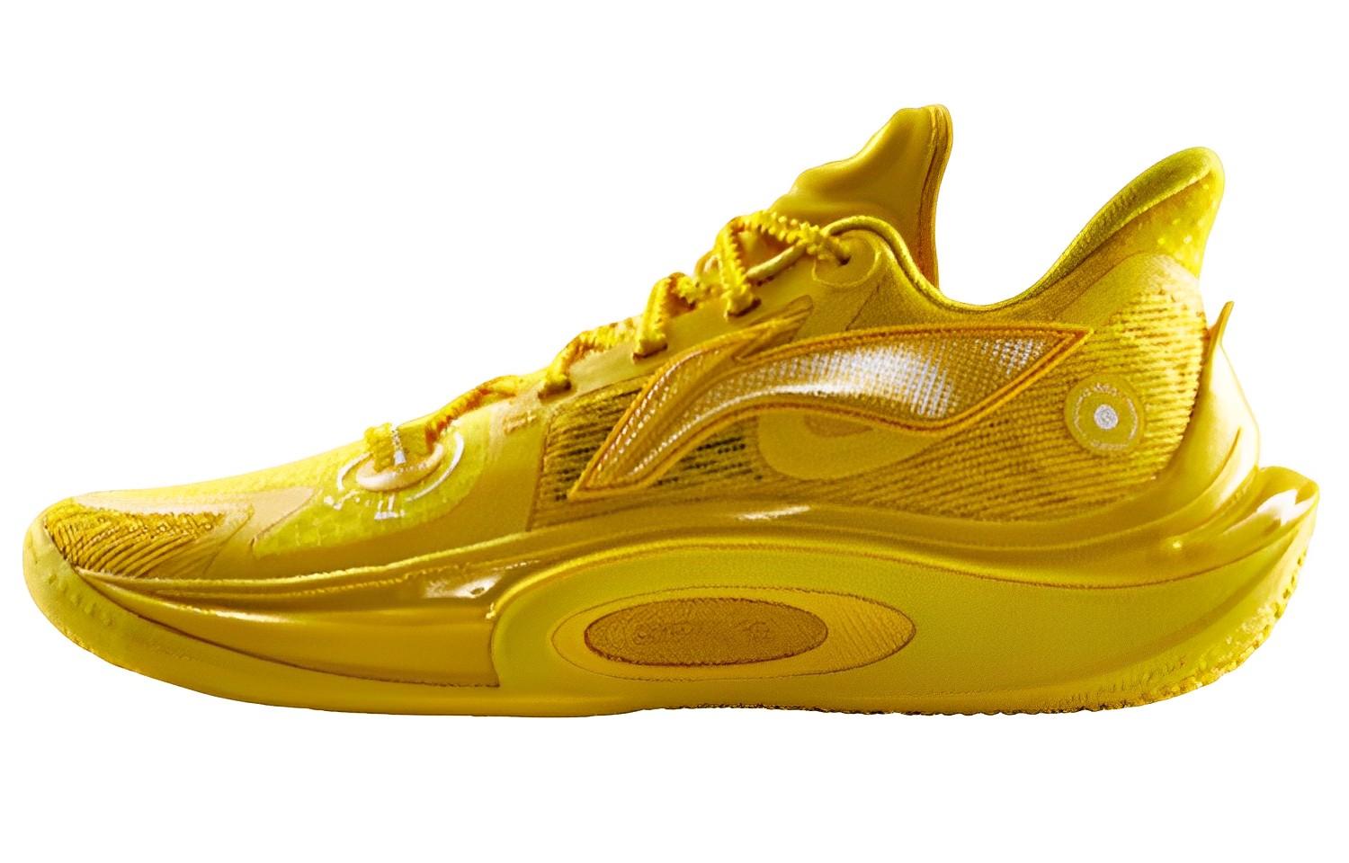 Li Ning SONIC 11 Шмель Амортизация Скользкие Устойчивые к истиранию Низкие Баскетбольные кроссовки Мужские Желтый ABAT021-9 44