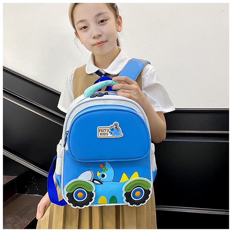 Cartoon Car Backpack for Kindergarten Boys and Girls - Stylish Double-Shoulder Bag
