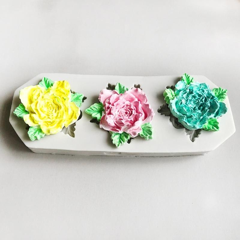 3 Cavities Flower Molds Silicone Mould Baking Molds Casting Molds Epoxy Resin Molds Candle Molds Chocolate Molds