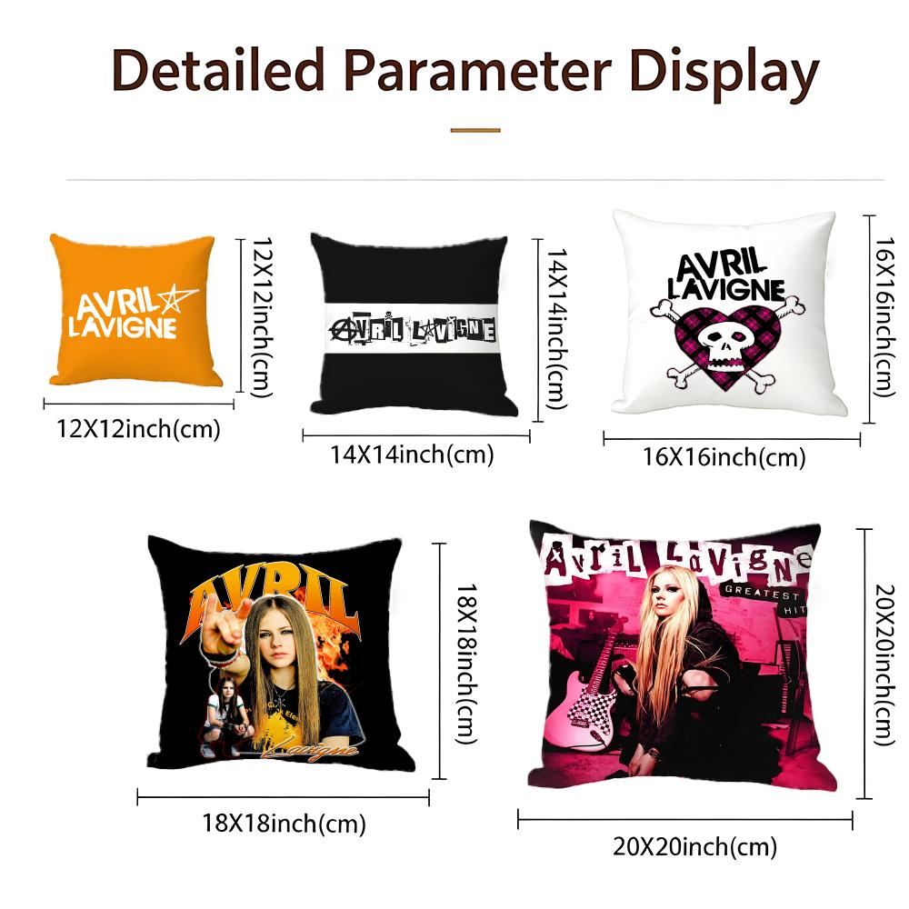 Singer - Avril Lavigne Cushion Cover Cushion Cover Set 4Pcs 50X50 45X45 40X40 Pillowcase Decorative Sofa Home Decor
