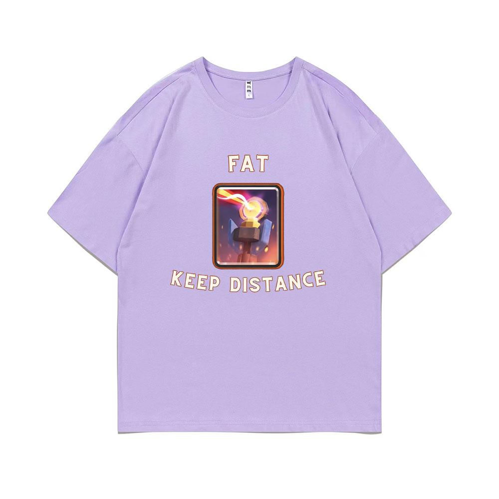Tlustý Udržuj Vzdálenost Meme Tričko Muži Ženy Vtip Humor Dárek pro Něho a pro Ni Kawaii Roztomilá Meme Trička Nadměrné Tričko z Čisté Bavlny