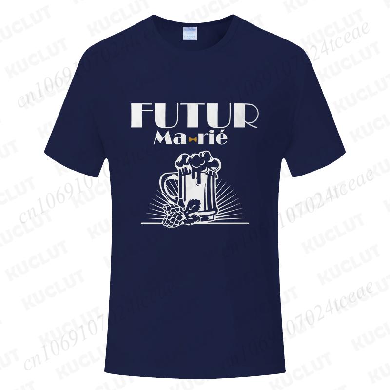 Fashion Single Farewell Tops French Boyfriend Bachelor Party T-shirts Evg Future Team Groom Man Shirt Wedding Father's Day Tees