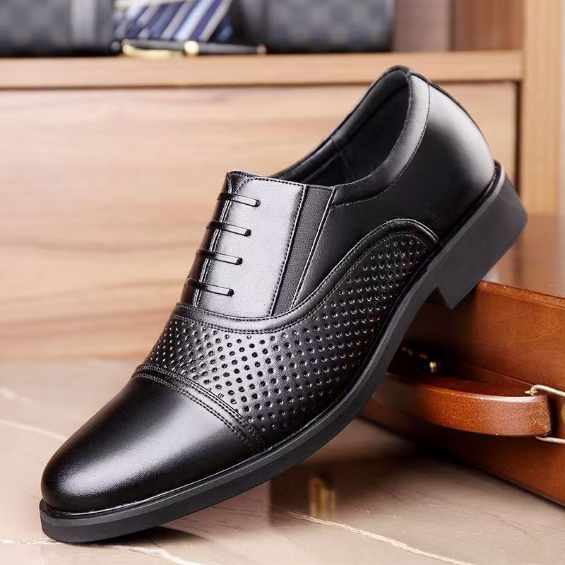 

Деловые повседневные мужские кожаные туфли с тремя суставами, черная рабочая обувь с мягкой подошвой, универсальные трендовые британские туфли с острым носком из кожи 44