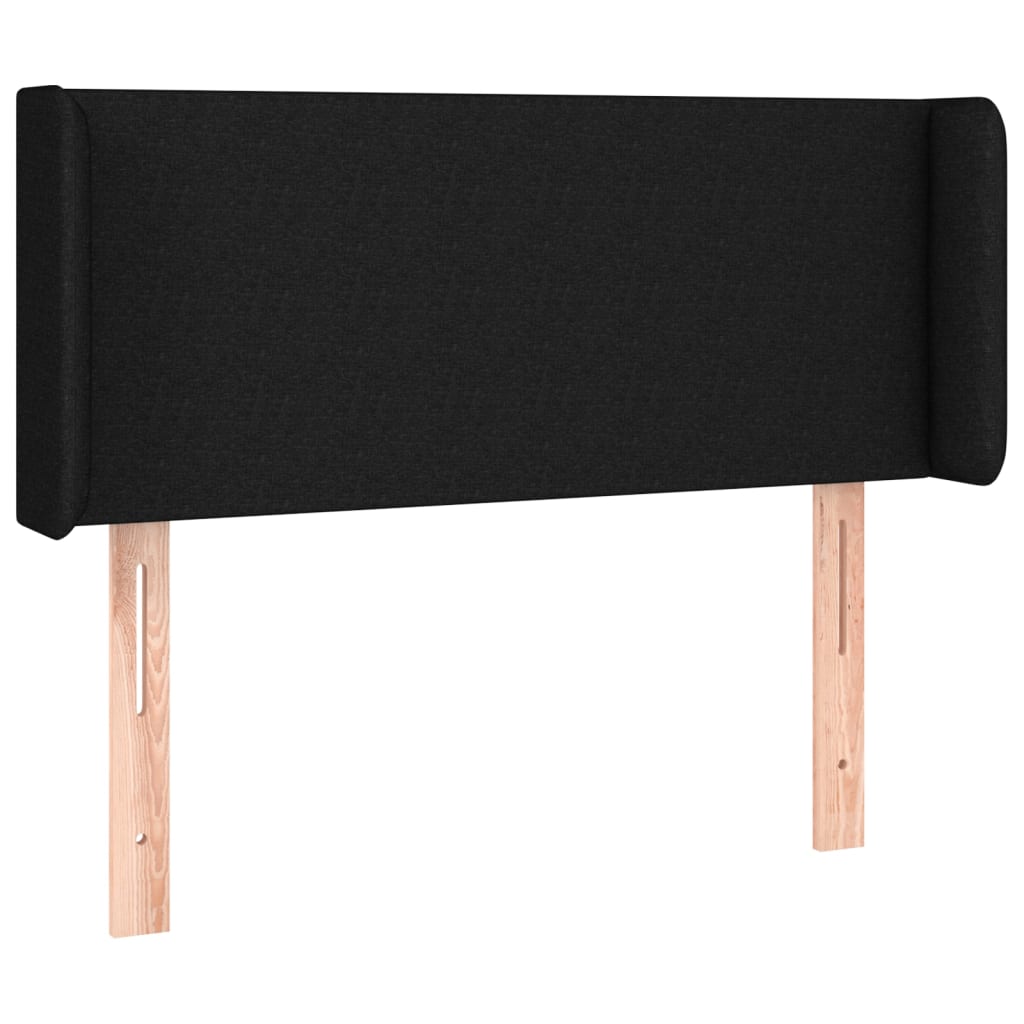 vidaXL Kopfteil mit Ohren Schwarz 83x16x78/88 cm Stoff