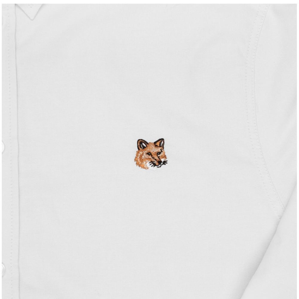 Maison Kitsune Mm00413wc5012 P100 Mini Fox Head Patch Oxford Mens Shirt