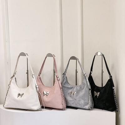 Korean Style Butterfly Fashion Backpack New Chain One-shoulder Crossbody Bag Student Class Large Capacity Tote Bag